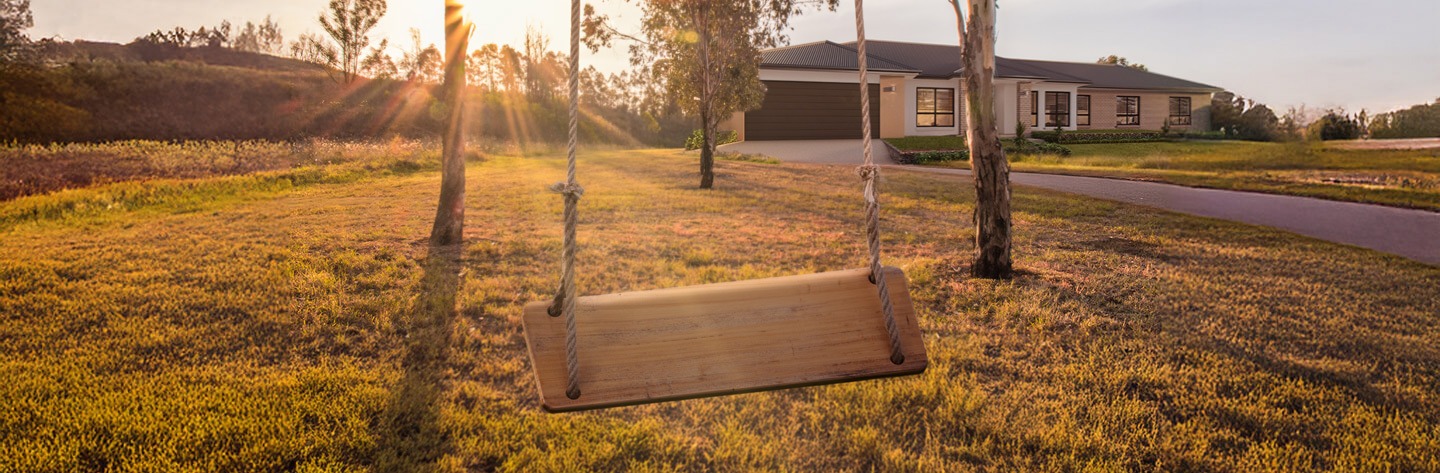 Swing in a open garden